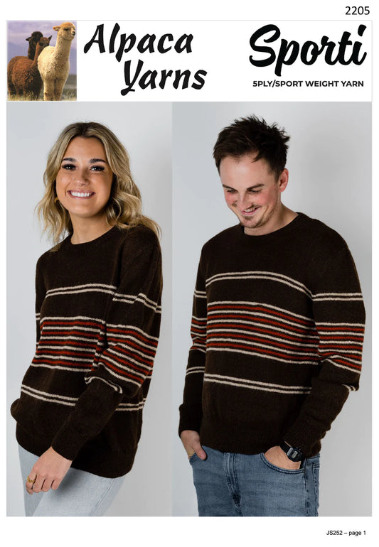 Knit Patterns - Women - Stripe Sweater 2205