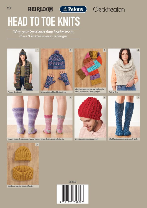 Patterns - Accessories - Head to Toe Knits