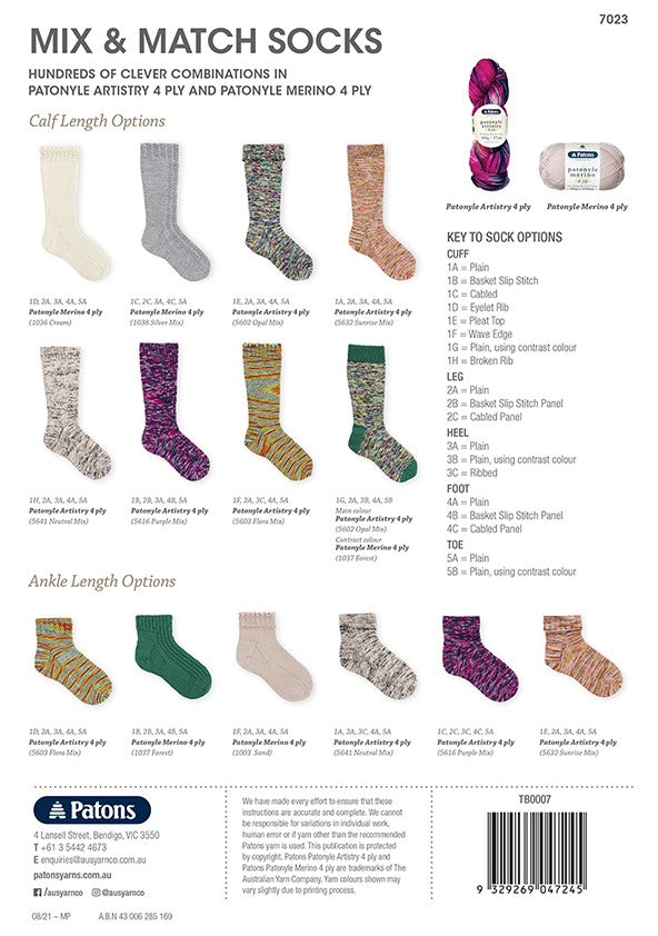Pattern - Child to Adult - Mix & Match socks