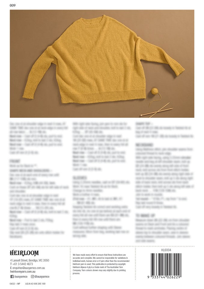 Heirloom - Knit Patterns - Women - Essential Alpaca 4 ply
