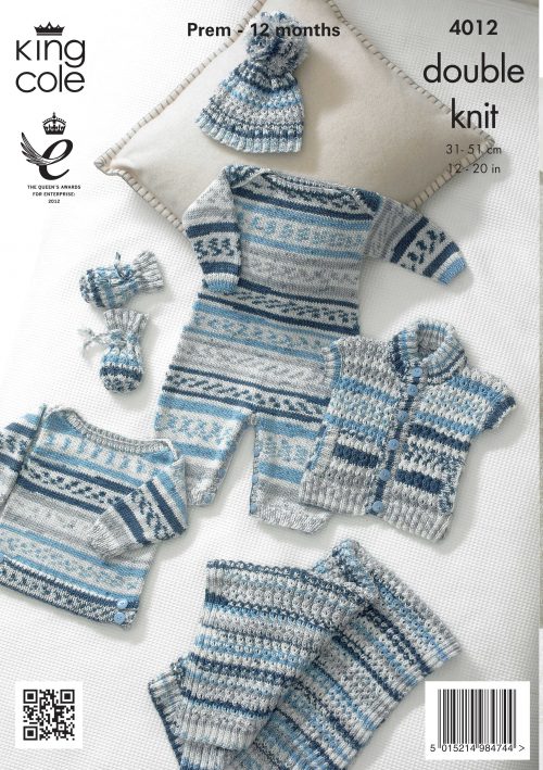 King Cole - Knit Patterns - 8Ply - Jumper, Jumpsuit, Beanie 4012