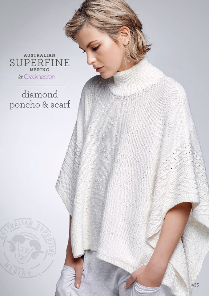 Cleckheaton - Knit Patterns - Women - Diamond poncho and scarf 435