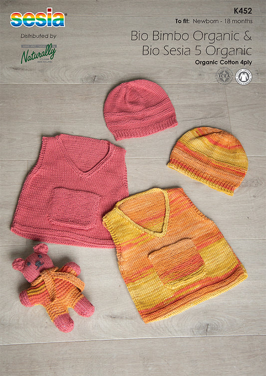 Pattern - Sesia - Newborn to 18 months - Vest, Hat & Teddy K452