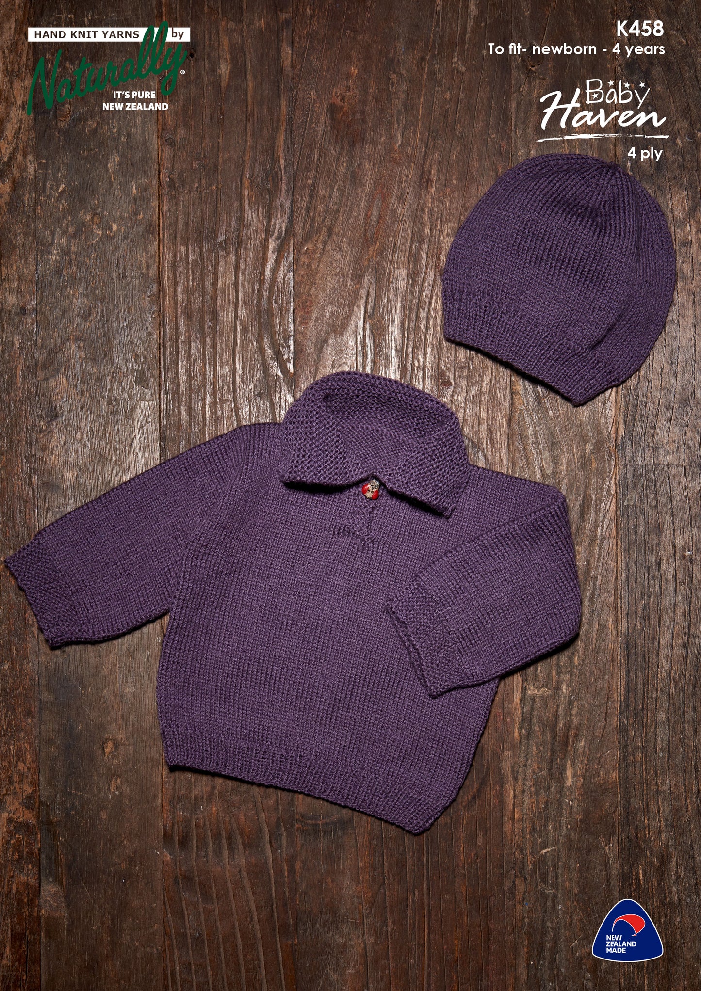 Pattern - Naturally - Newborn to 4 years - Sweater & Hat K458
