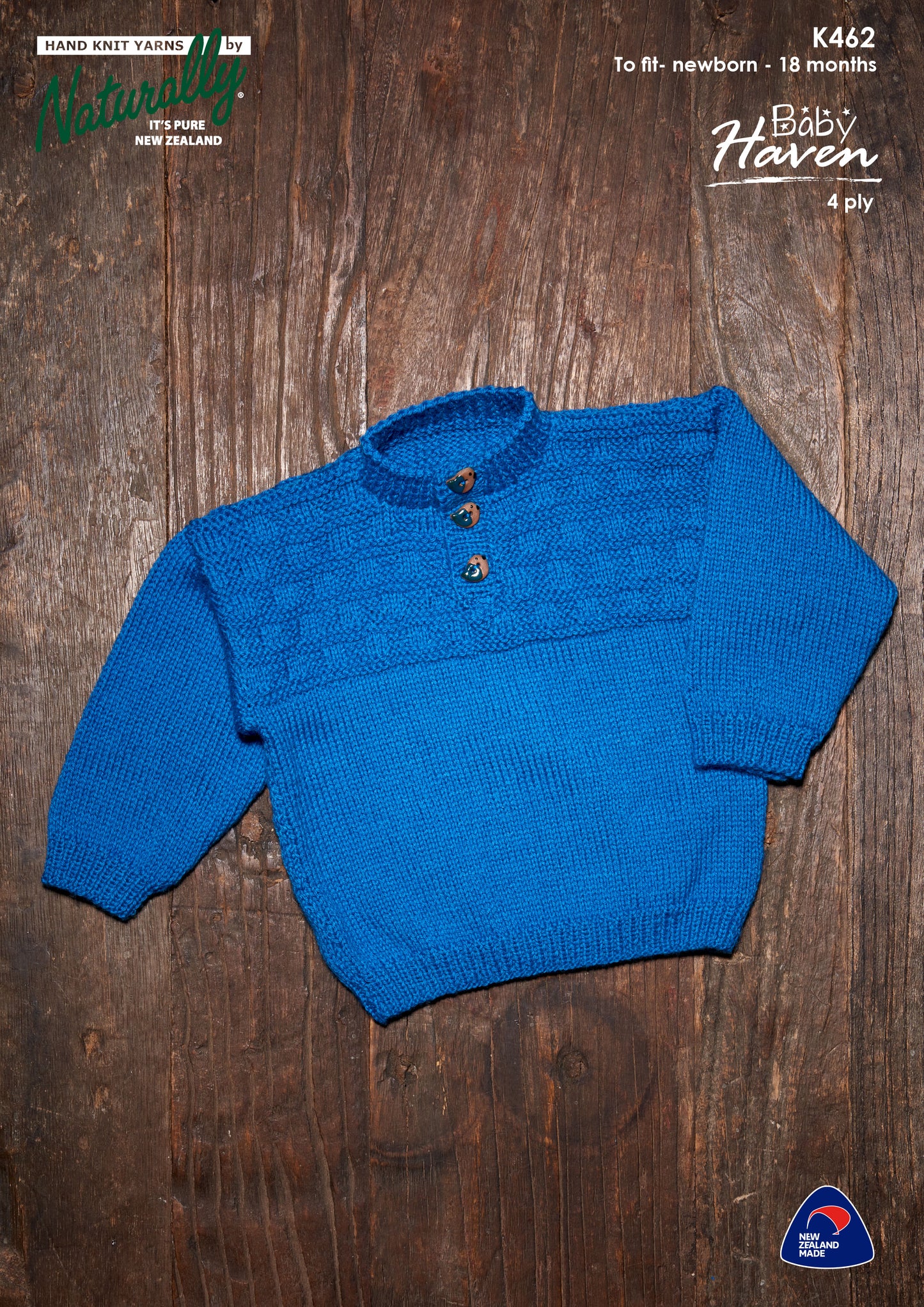 Pattern - Naturally - Newborn to 18 months - Sweater K462
