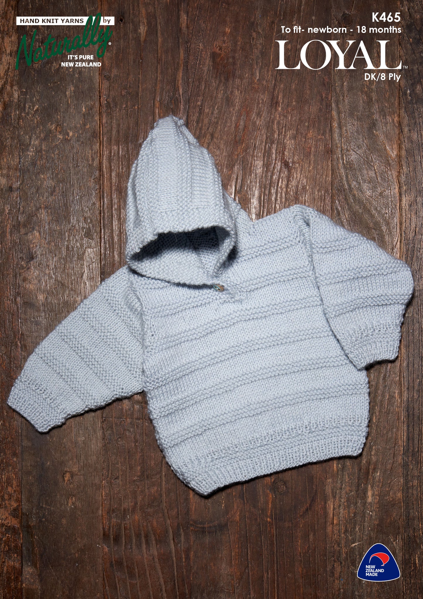 Pattern - Naturally - Newborn to 18 months - Hooded Sweater K465
