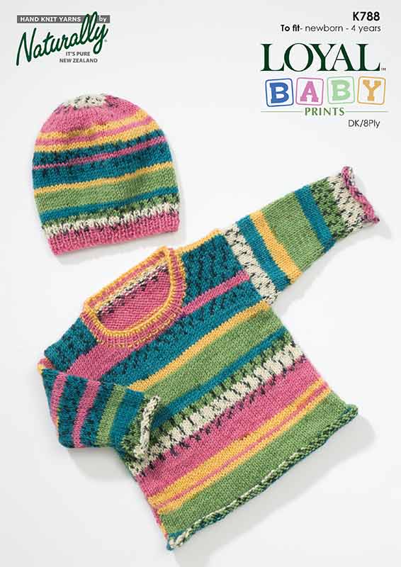 Naturally - Knit Pattern - Newborn to 4 years old - Jumper & Hat K788