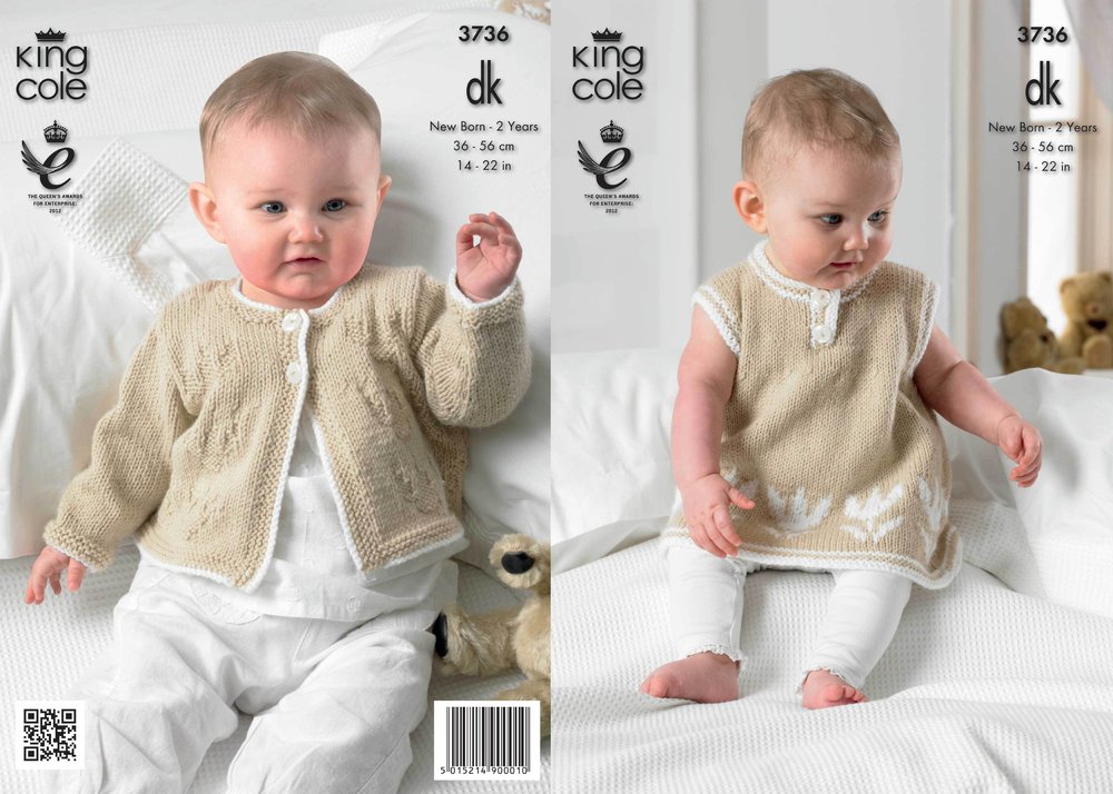 Patterns - Babies 0-24months - Dress/Tunic top, Cardigan 3736
