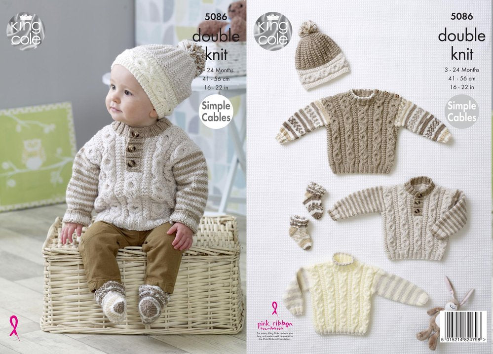 Patterns - Babies 0-24months - Jumpers, beanie and socks 5086