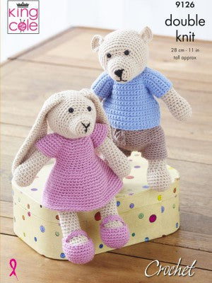 King Cole - Crochet pattern - Bear and Rabbit - 9126