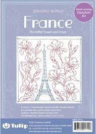 Sashiko - Eiffel Tower and Irises - Kit