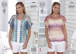 King Cole - Crochet pattern - Mesh T-Shirt and Cardigan - 4496