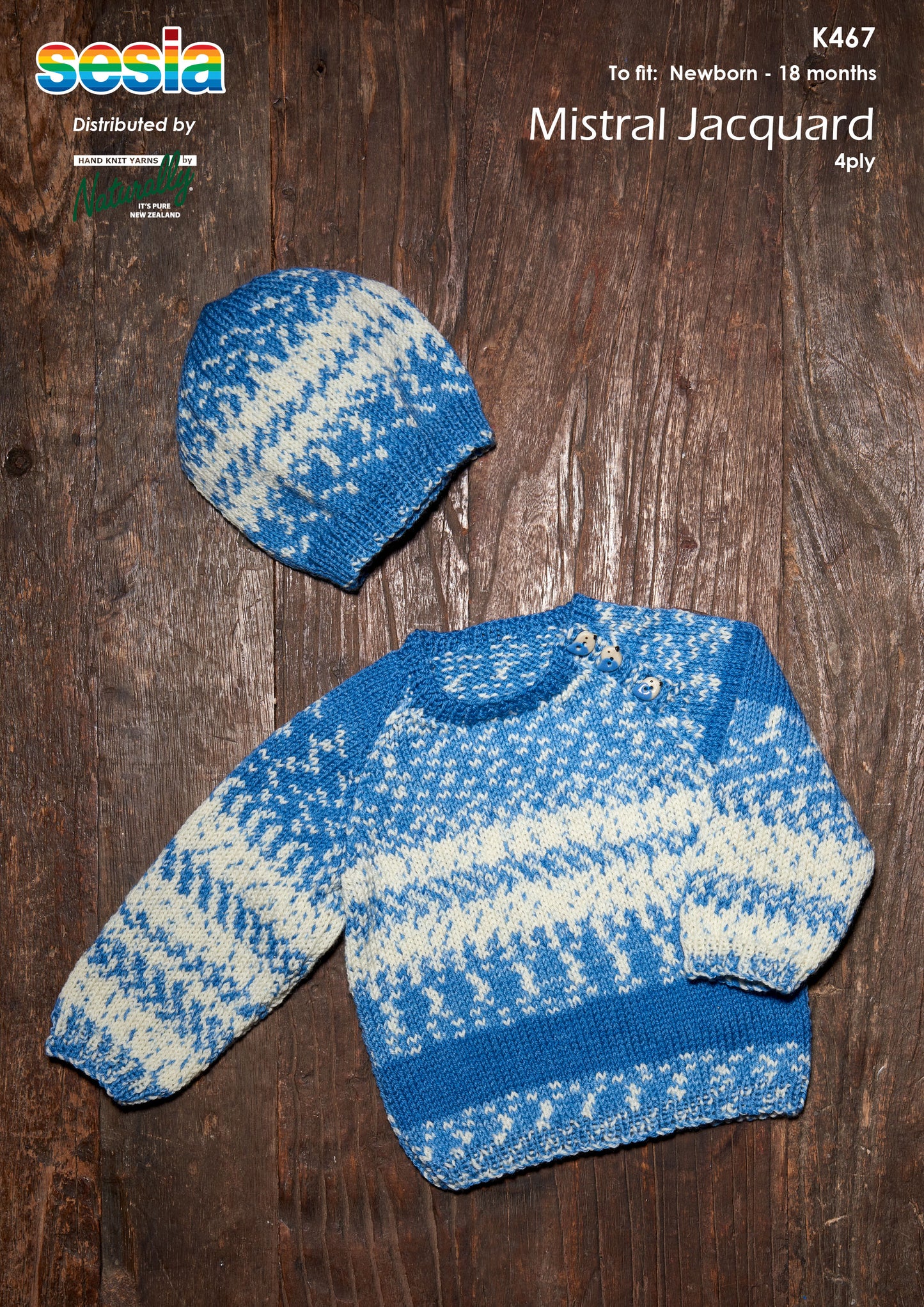 Pattern - Sesia - Newborn to 18 months - Raglan Sweater & Hat K467